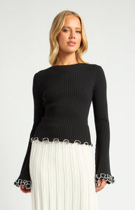 TERSHA KNIT TOP - Black
