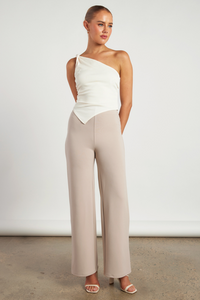 LENI WIDE LEG PANT - Stone