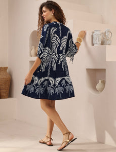 TAHLIA DRESS - Navy