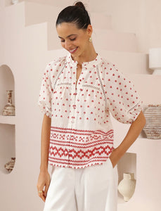 CALIFORNIA TOP - white red