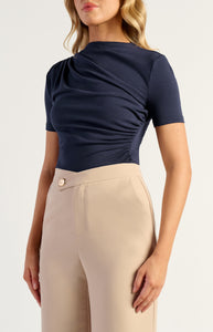 ELLISON JERSEY TOP - Navy