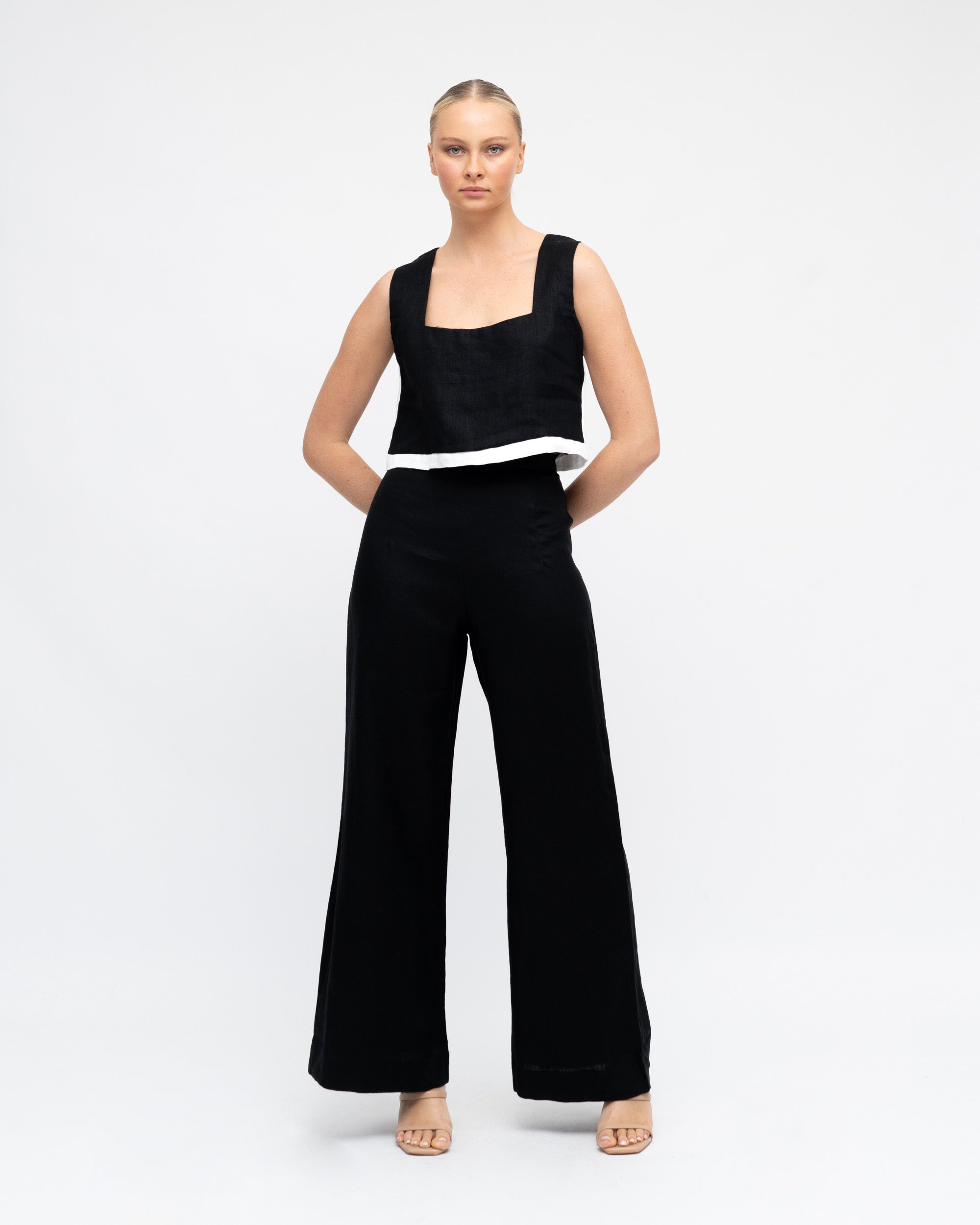 ARCHICO LINEN PANTS - Black