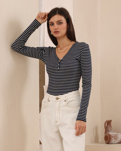 DALMA TOP - Navy/White
