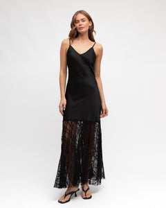 LENORA LACE MAXI DRESS - Black