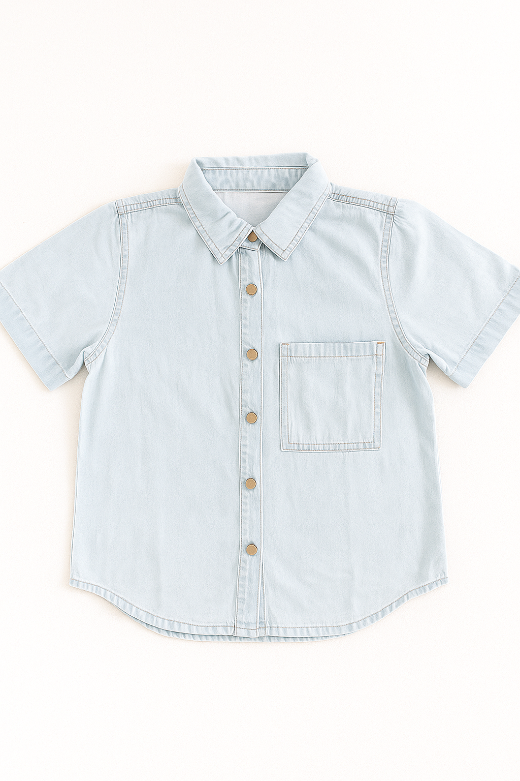 MILA DENIM SHIRT - Pale blue