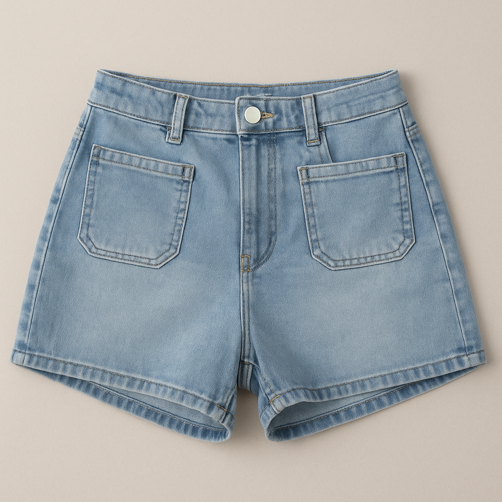 JAMIE DENIM SHORTS - Light Blue