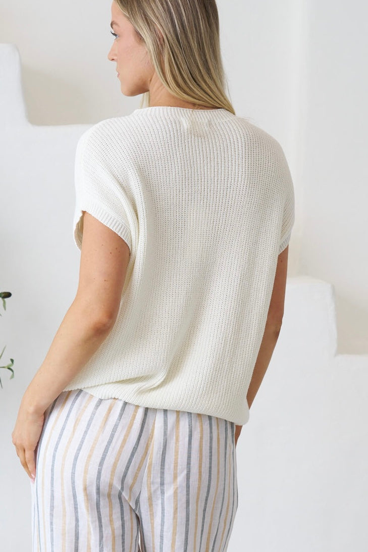 HASLEY KNIT TOP - White