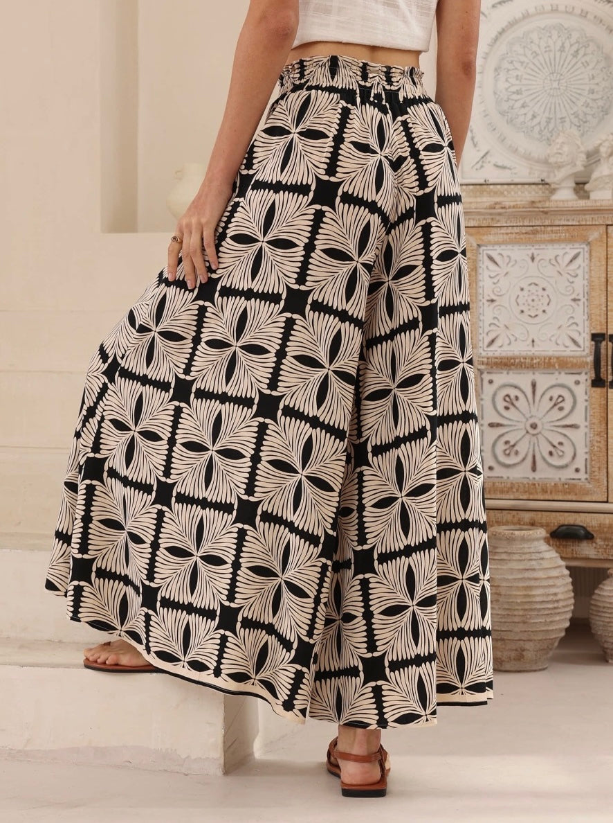 BRIANA PANTS - Black/beige