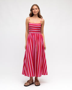 LENATA STRIPE MIDI DRESS
