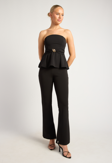 LENI WIDE LEG PANT - Black