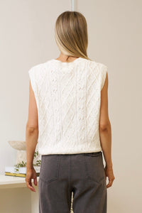 TARA KNIT VEST - Cream