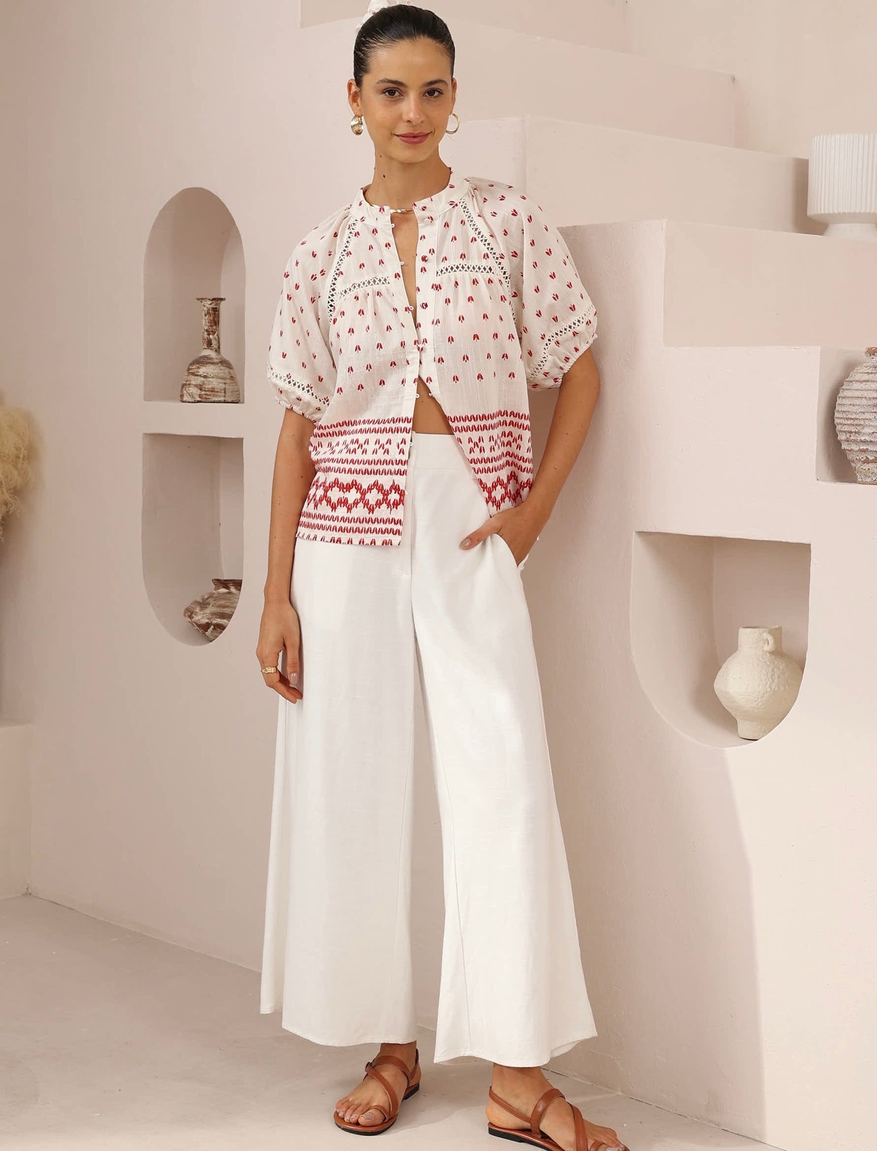 CALIFORNIA TOP - white red