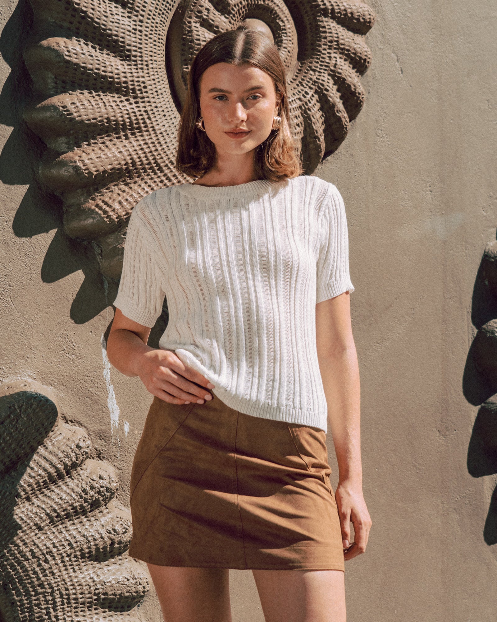 CIEL SUEDE SKIRT - Chocolate