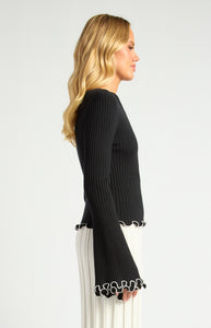 TERSHA KNIT TOP - Black