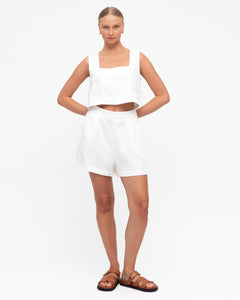 ARCHICO LINEN SHORTS - White