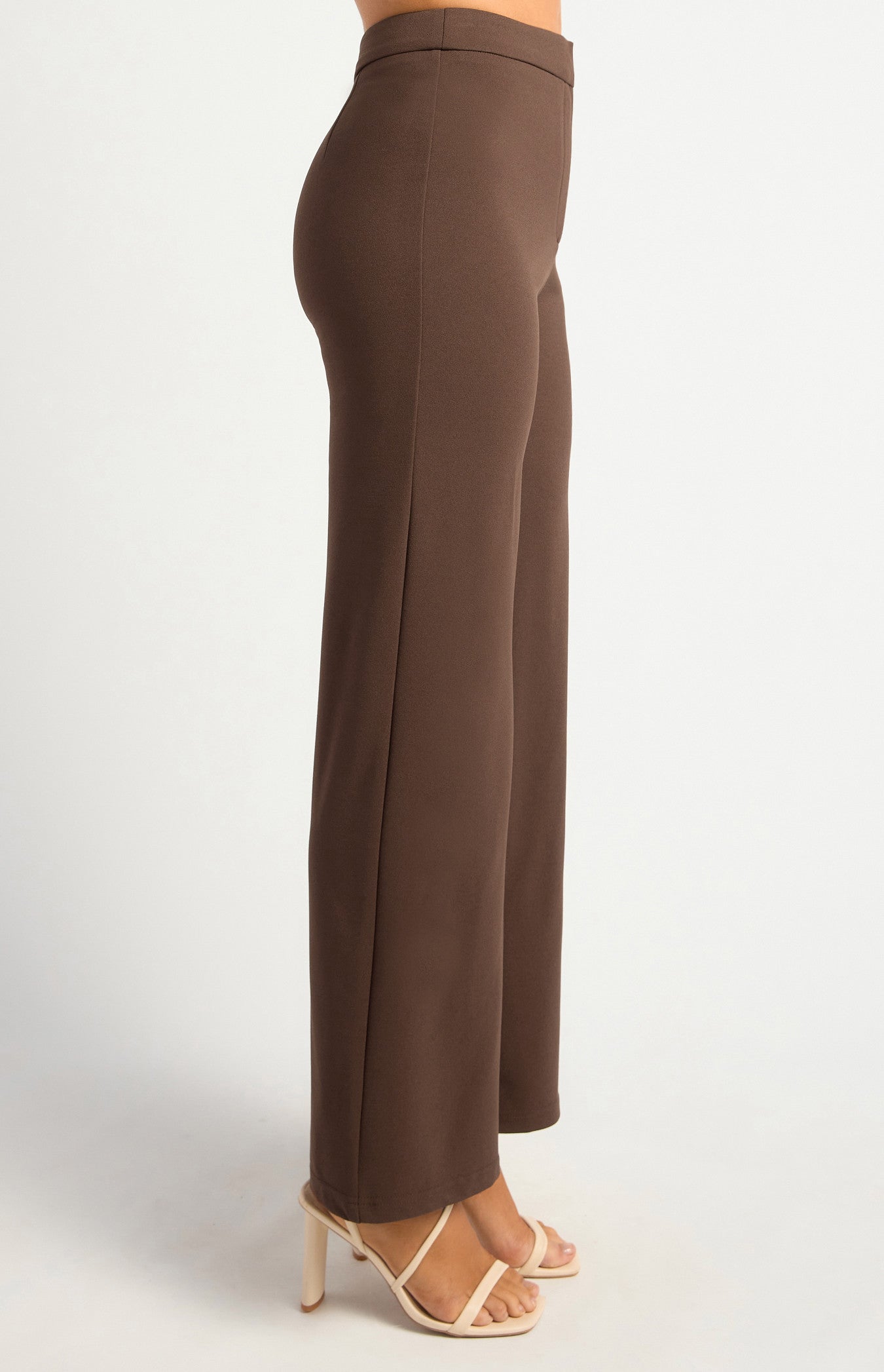 KARAH STRAIGHT LEG PANTS - Chocolate