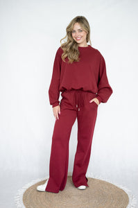 NOVAH ELEVATED TRACK PANT - Cranberry