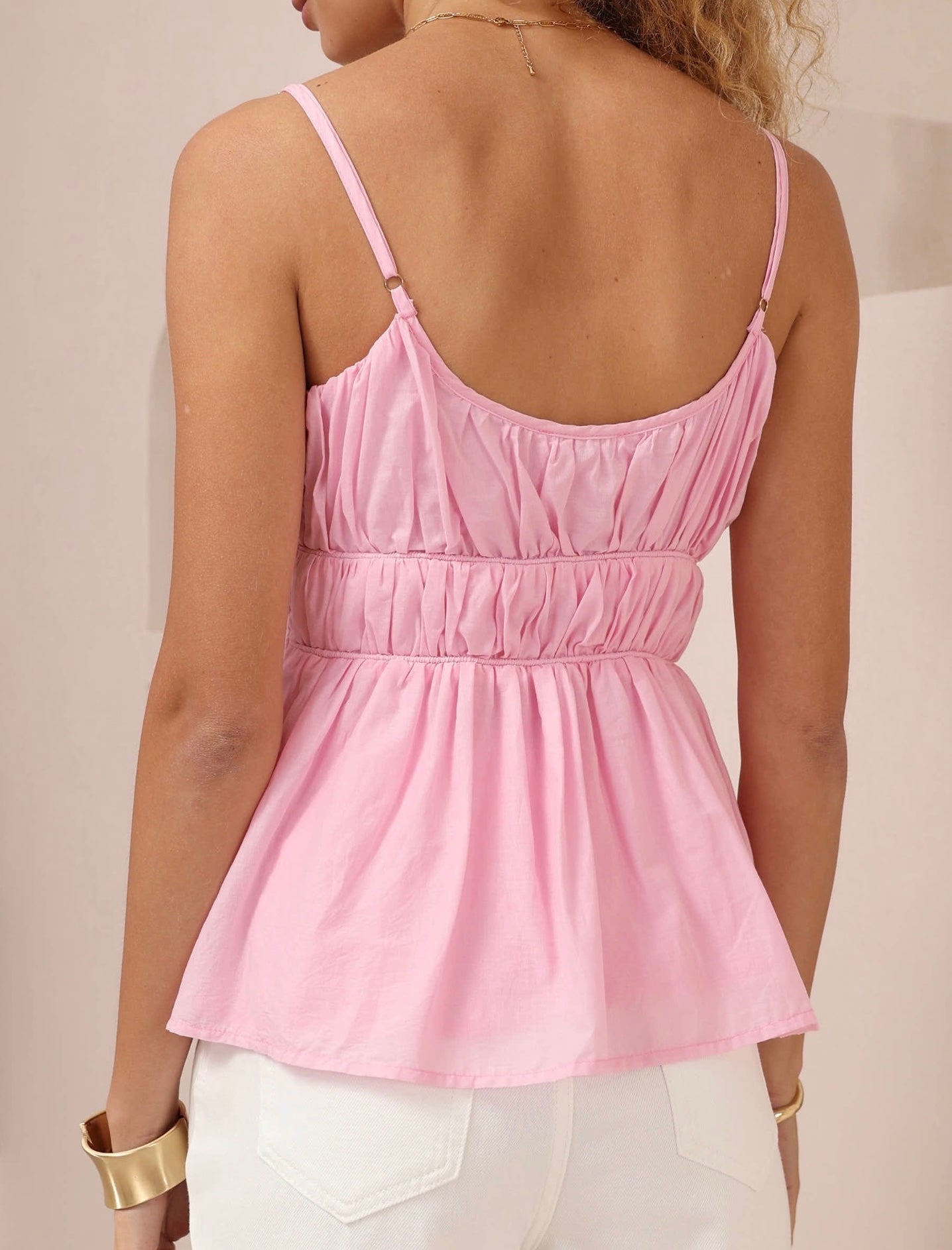 BLUSH PEPLUM COTTON CAMI