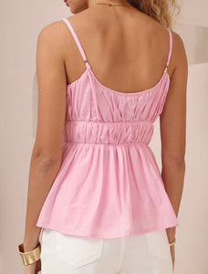 BLUSH PEPLUM COTTON CAMI