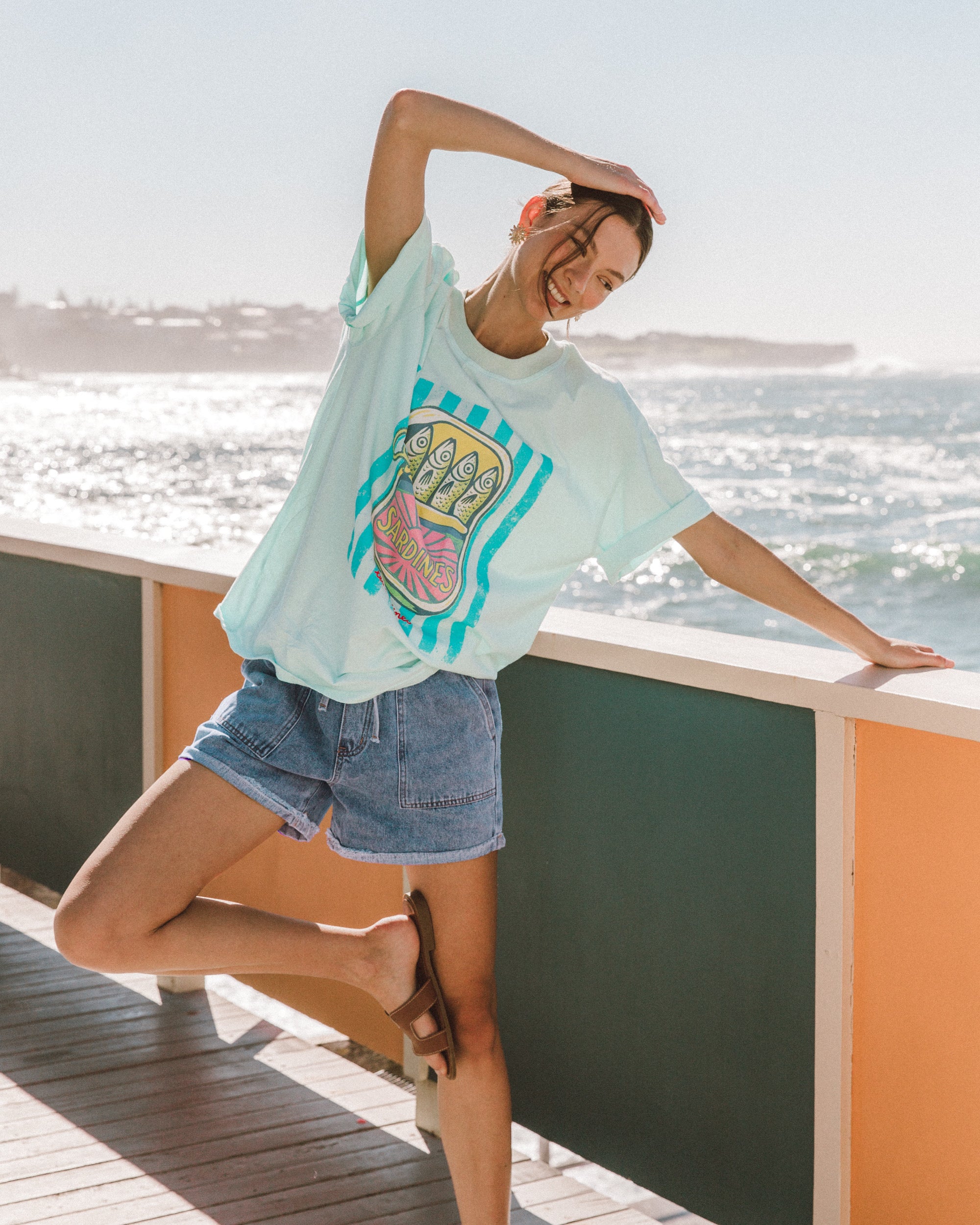 SHORESIDE TEE - TURQUOISE