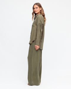 PEARL CUPRO SHIRT - Olive