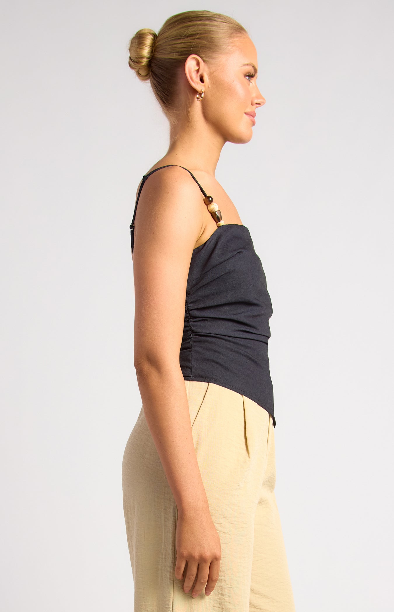 SOLEIL BEADED TOP - Black