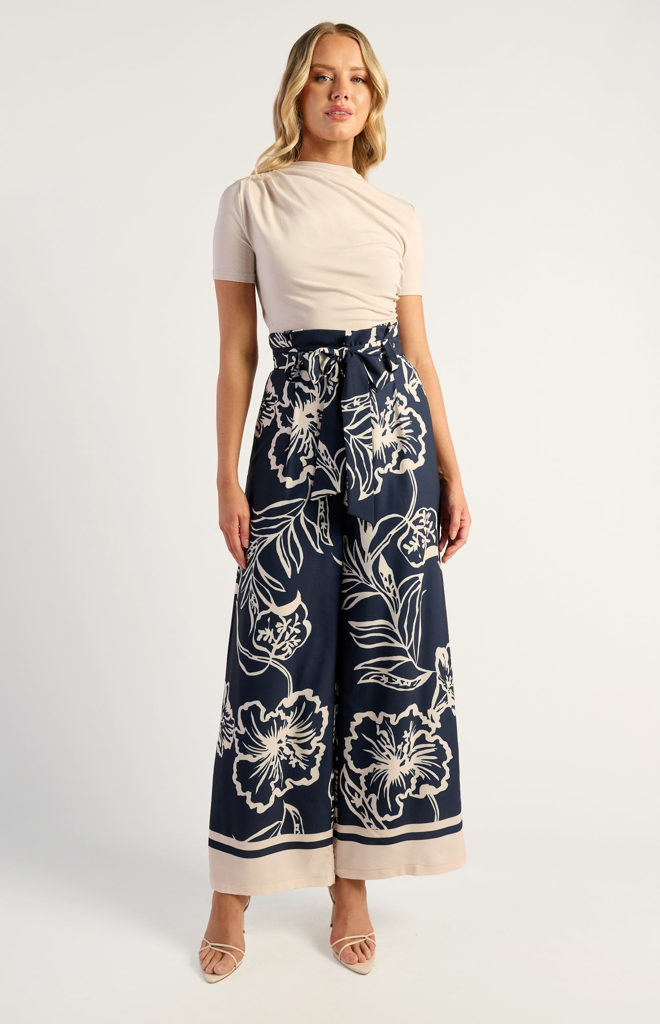 SOLARA WIDE LEG PANTS - Navy
