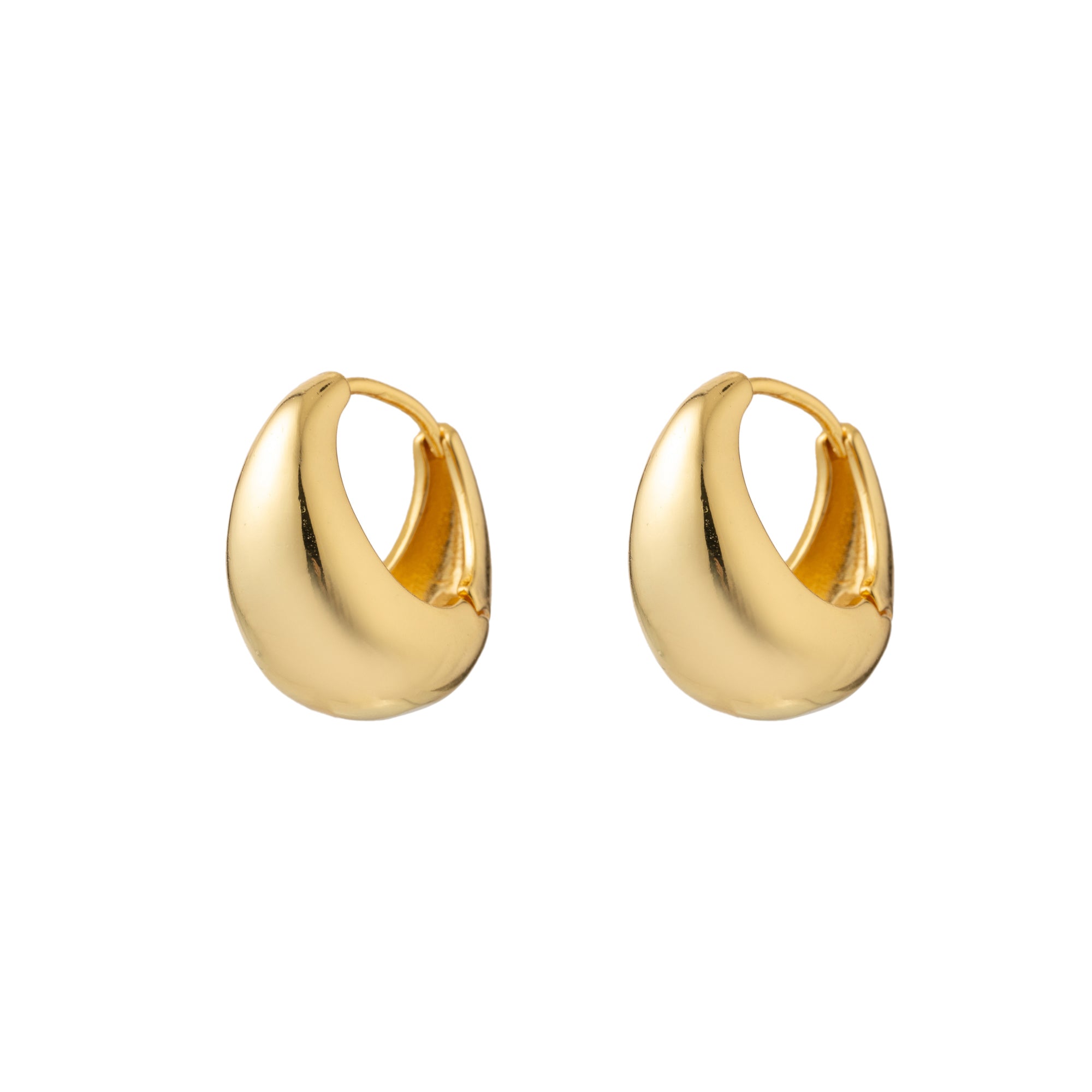 ROMA BOLD HUGGIE HOOPS - Gold