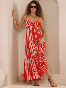 AMARA DRESS - Red/White