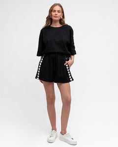 PETRA HEART T-SHIRT - Black