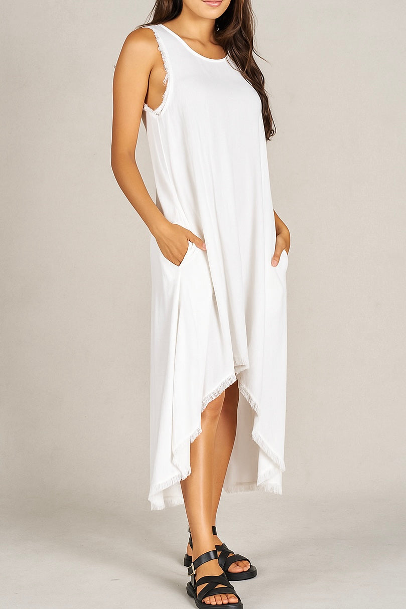 SANTORINI MIDI DRESS - White