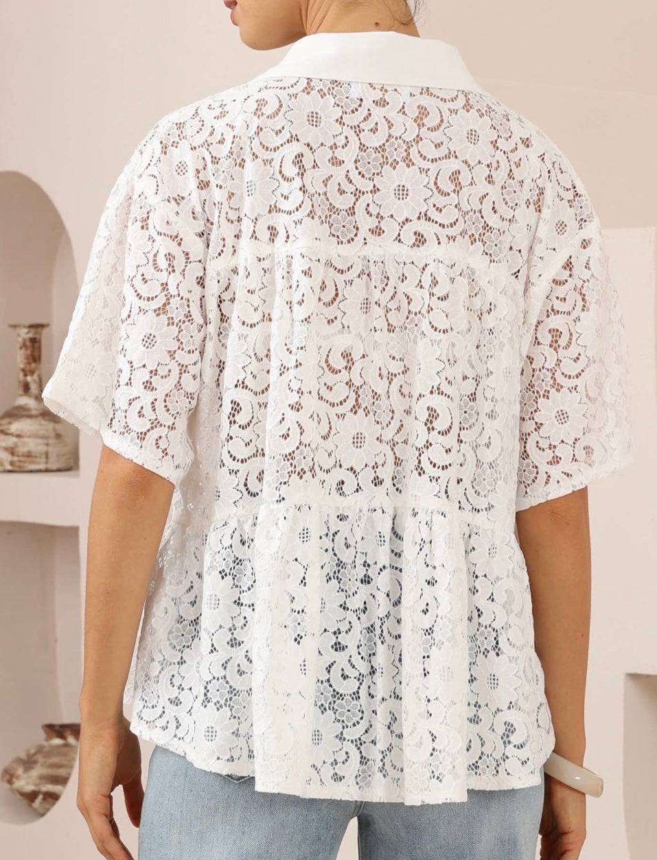 VICTORIA LACE TOP - White