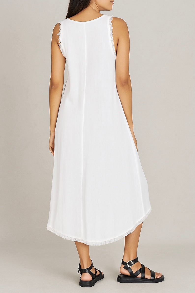 SANTORINI MIDI DRESS - White