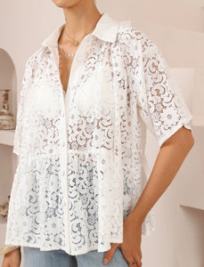 VICTORIA LACE TOP - White