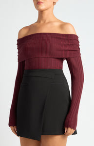FRANKA KNIT TOP - Merlot
