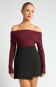 FRANKA KNIT TOP - Merlot