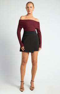 FRANKA KNIT TOP - Merlot