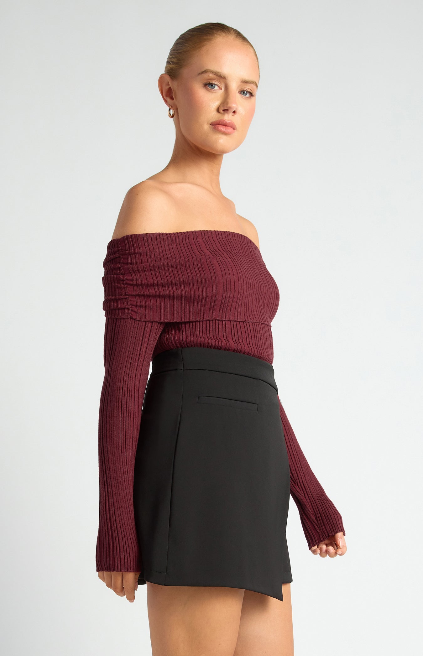 FRANKA KNIT TOP - Merlot