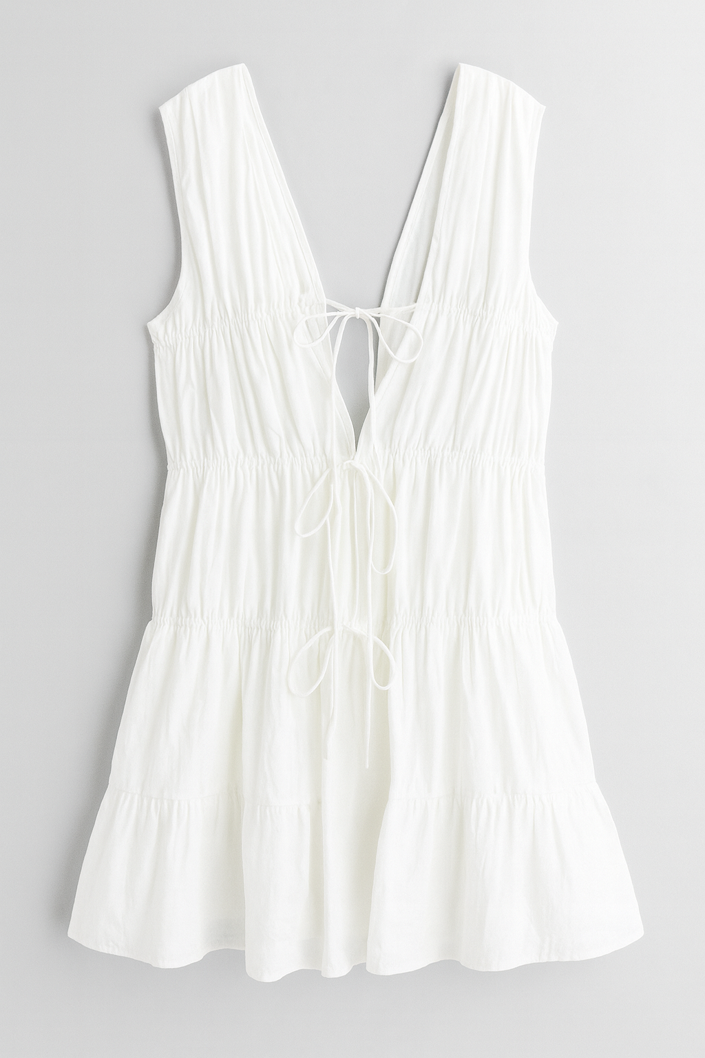 REESE TIERED MINI DRESS - White