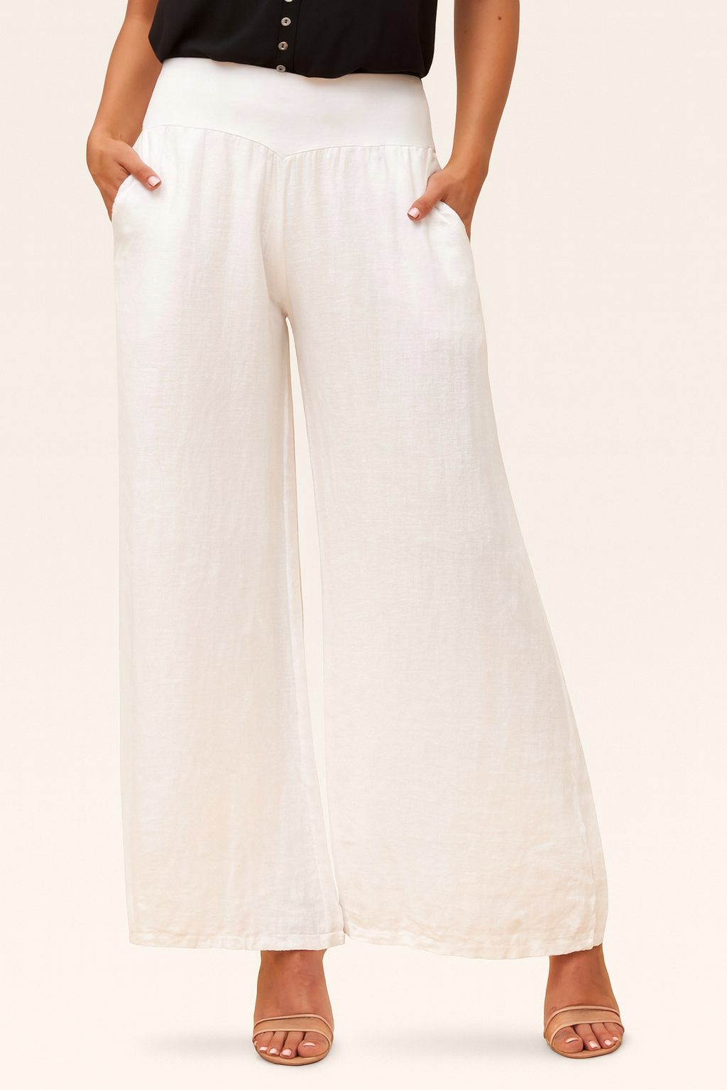 KORA LINEN PANTS - White