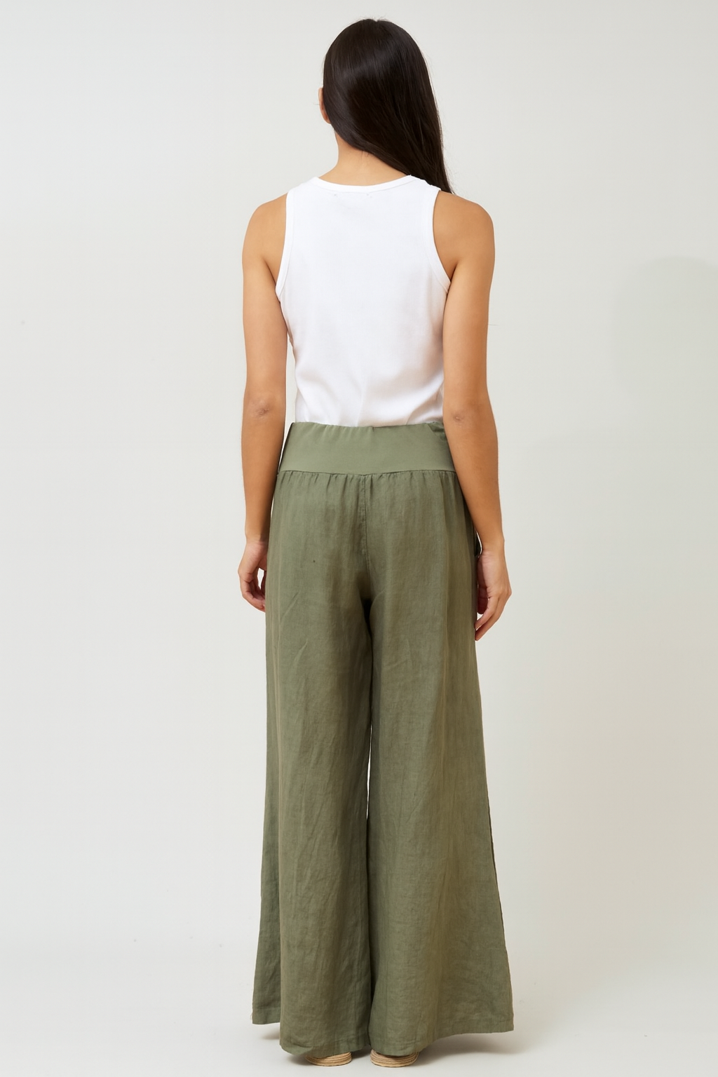 KORA LINEN PANTS - Khaki