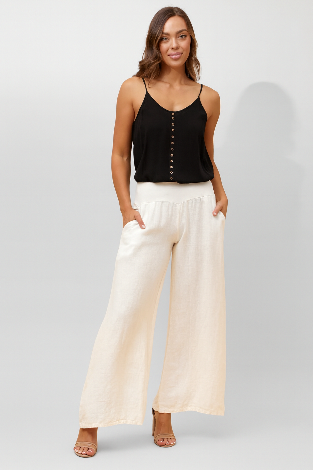KORA LINEN PANTS - White