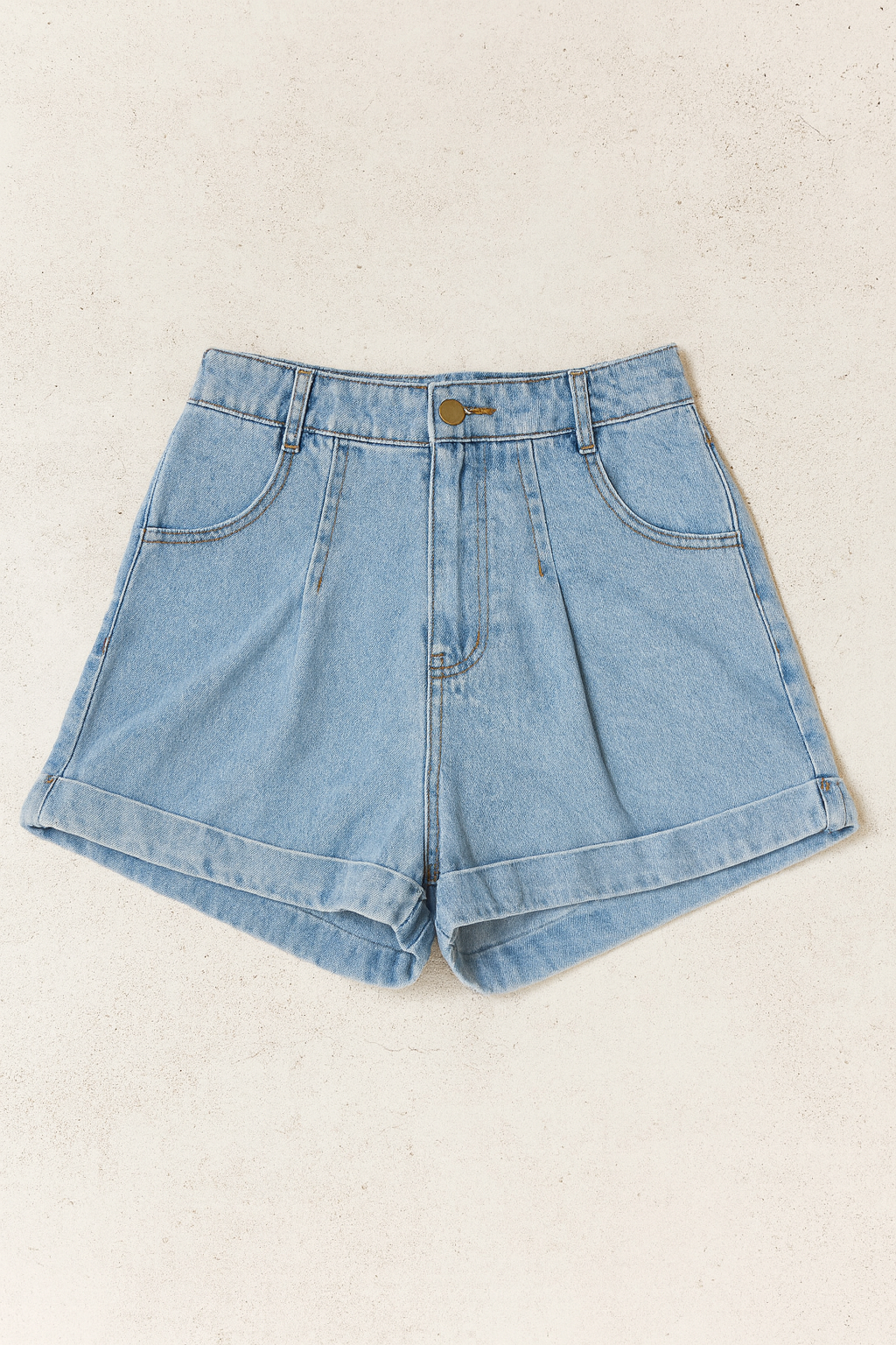 EMMY DENIM SHORTS - Pale Blue