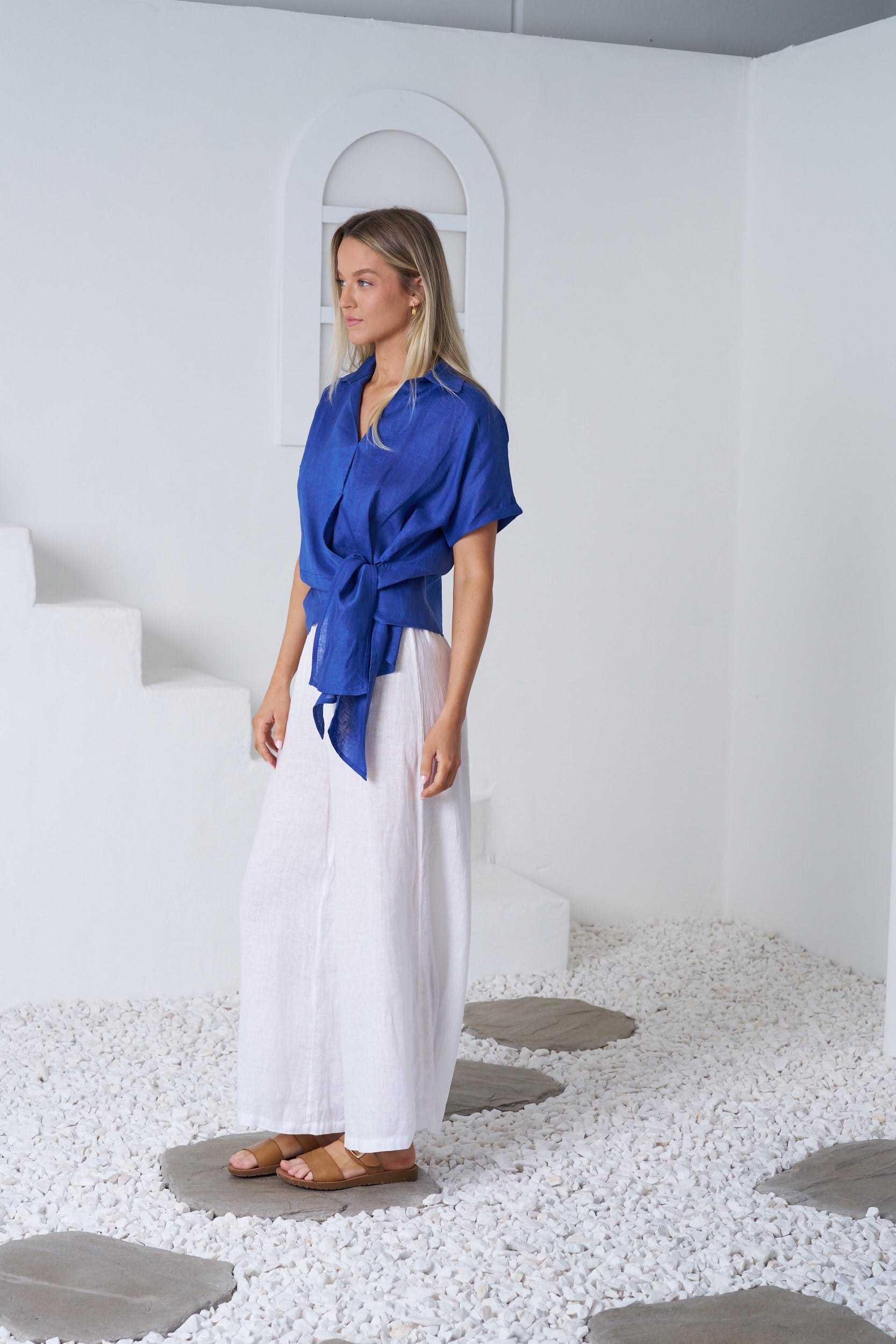 GUS LINEN SHIRT - Cobalt Blue