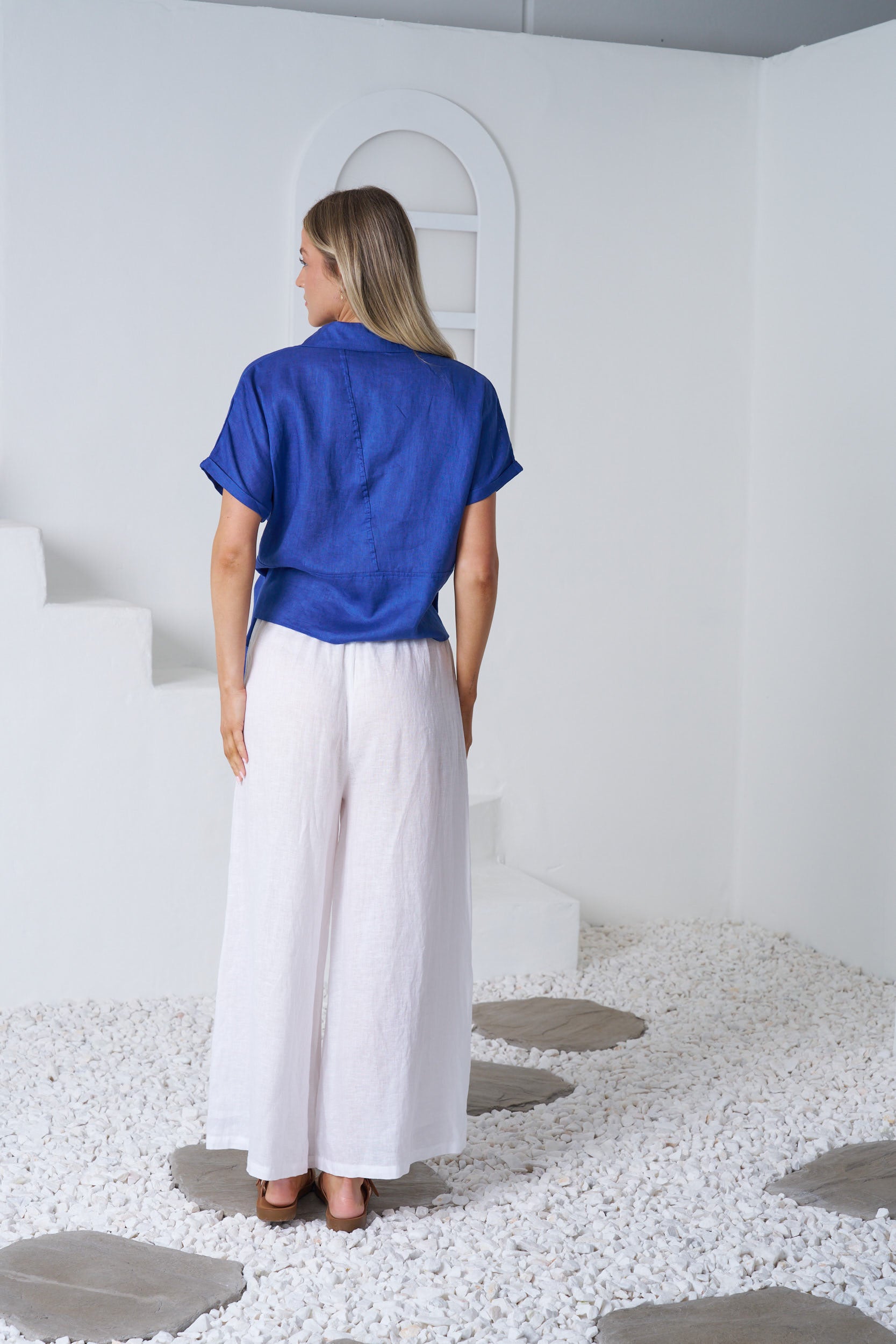 GUS LINEN SHIRT - Cobalt Blue