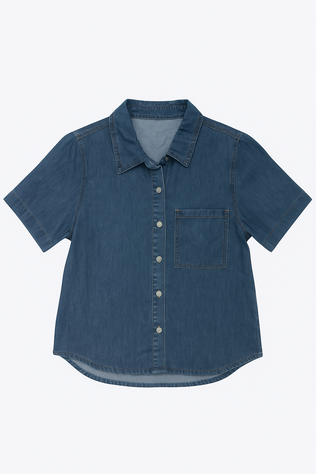 MILA DENIM SHIRT - Mid blue