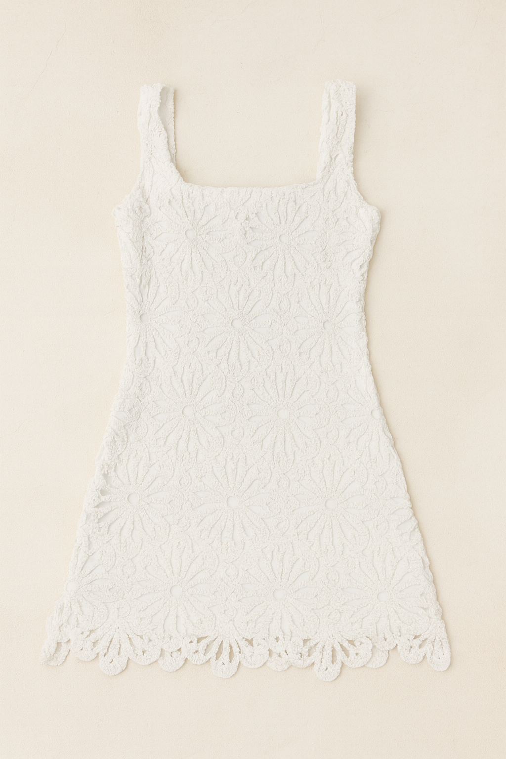 RODRIGO CROCHET MINI DRESS - White