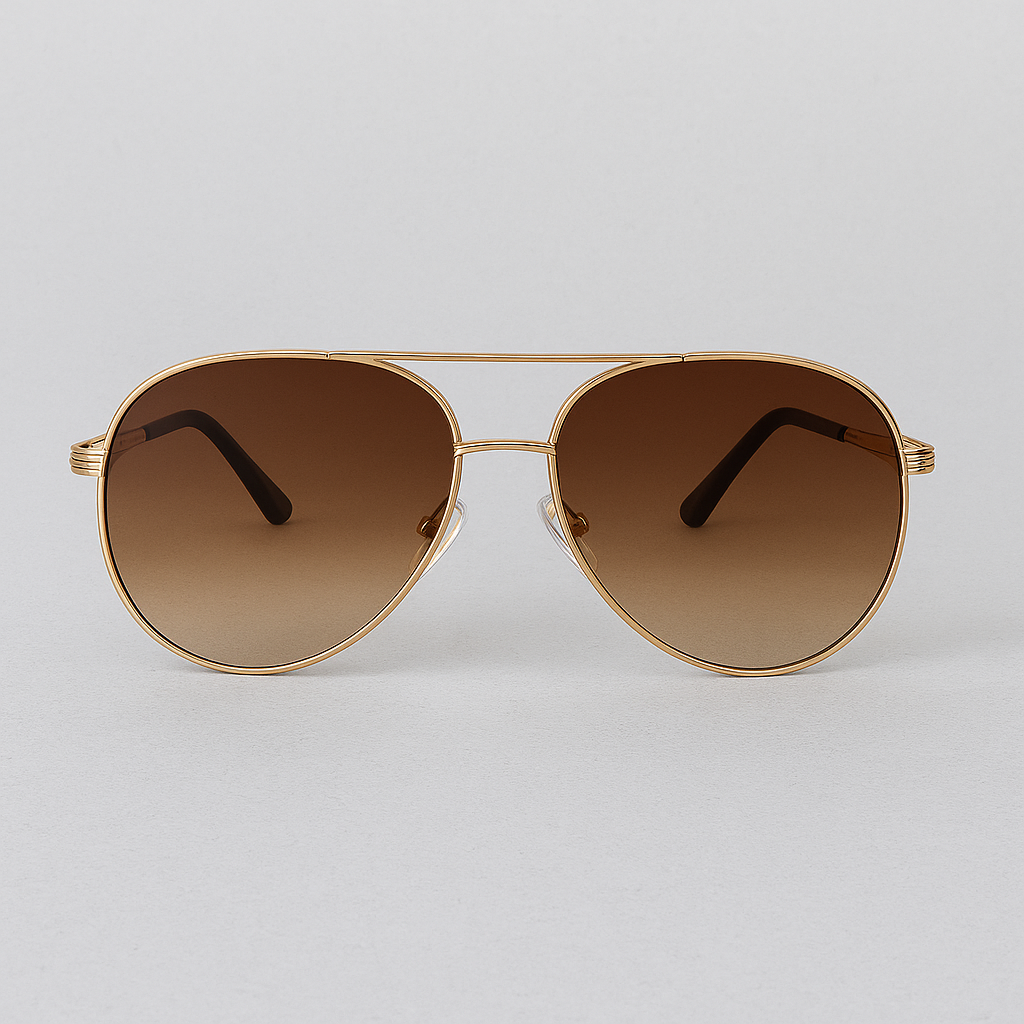 ADRIENNE AVIATOR SUNGLASSES - Gold