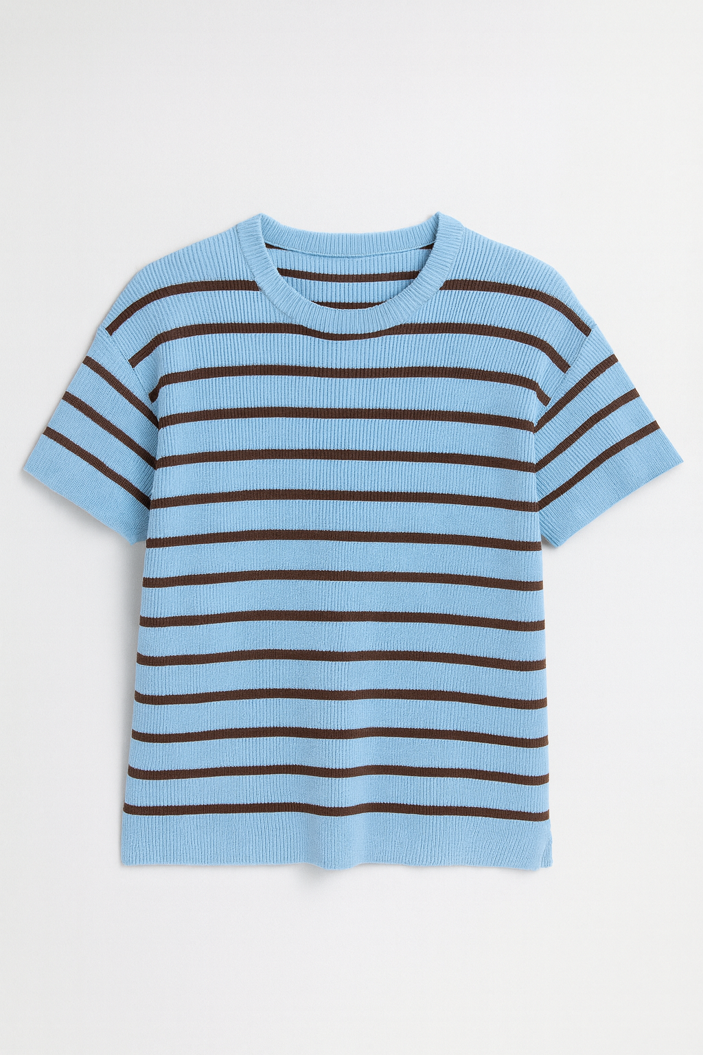 TAYLOR STRIPE KNIT TEE - Choc & Blue