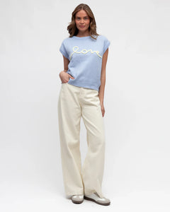 LOVE KNIT VEST - Baby Blue